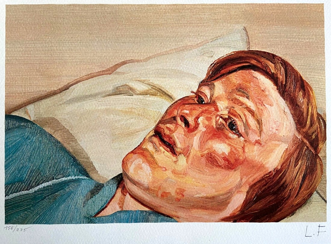 Numbered Lucian Freud Lithograph: Numbered Lucian Freud Lithograph A rare opportunity to own a numbered lithograph by the renowned British artist Lucian Freud, created in 1986 and printed by Birkh?user Kunstverlag, Basel. This unique