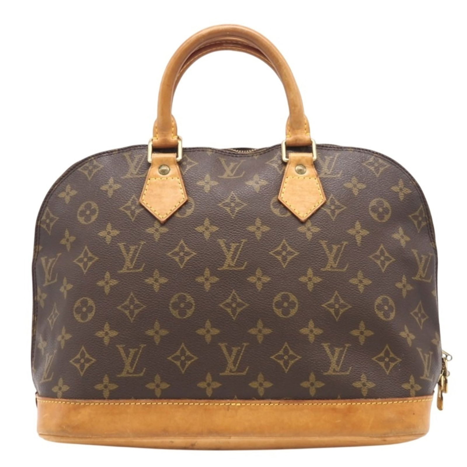 Louis Vuitton Coated Canvas Handbag: Louis Vuitton Coated Canvas Handbag A stylish and practical Louis Vuitton handbag, this coated canvas tote boasts a timeless brown hue and sleek zipper closure. With its spacious interior and