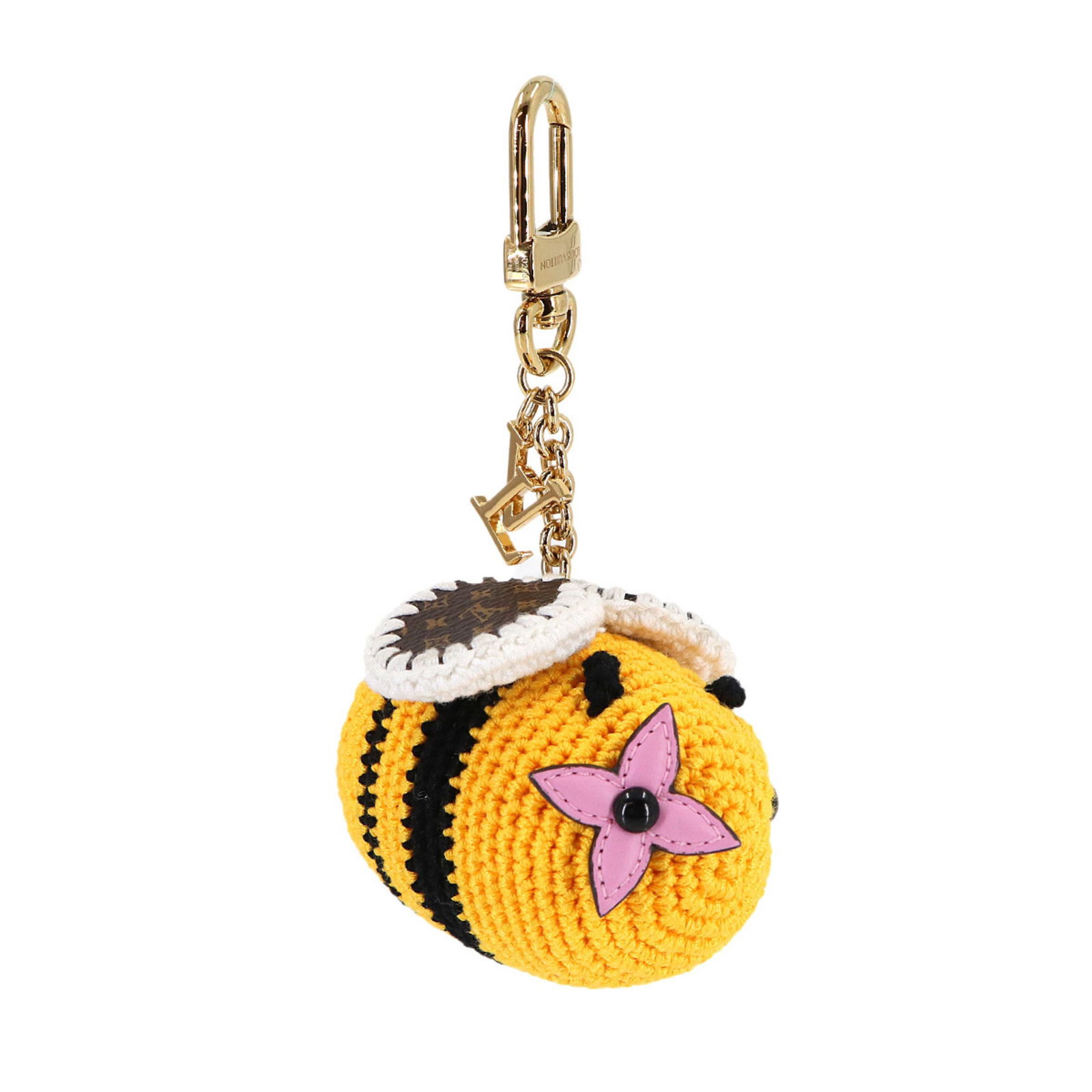 Louis Vuitton Monogram Keyring (Cotton & Leather): Louis Vuitton Monogram Keyring (Cotton & Leather) Elevate your everyday essentials with the iconic Louis Vuitton Monogram Keyring, crafted from durable cotton and supple leather. The vibrant yellow