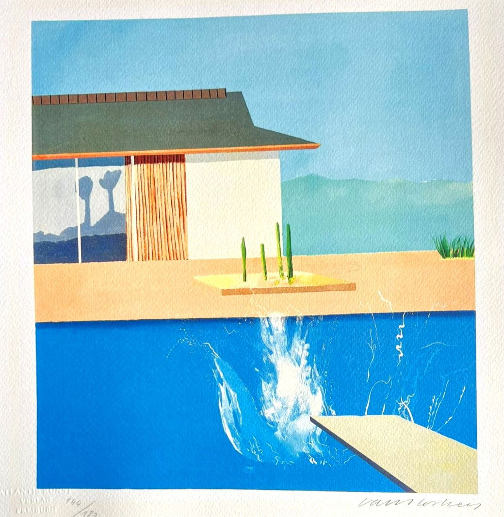 David Hockney Lithograph Handmade Op Numbered - 2