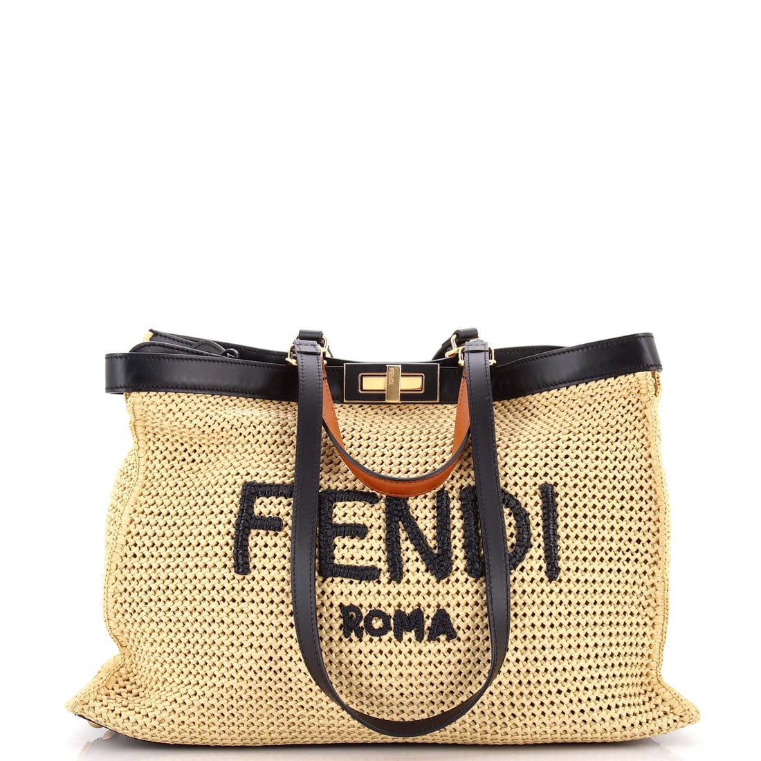 Medium Fendi Peekaboo X-Tote Raffia (1 of 6)