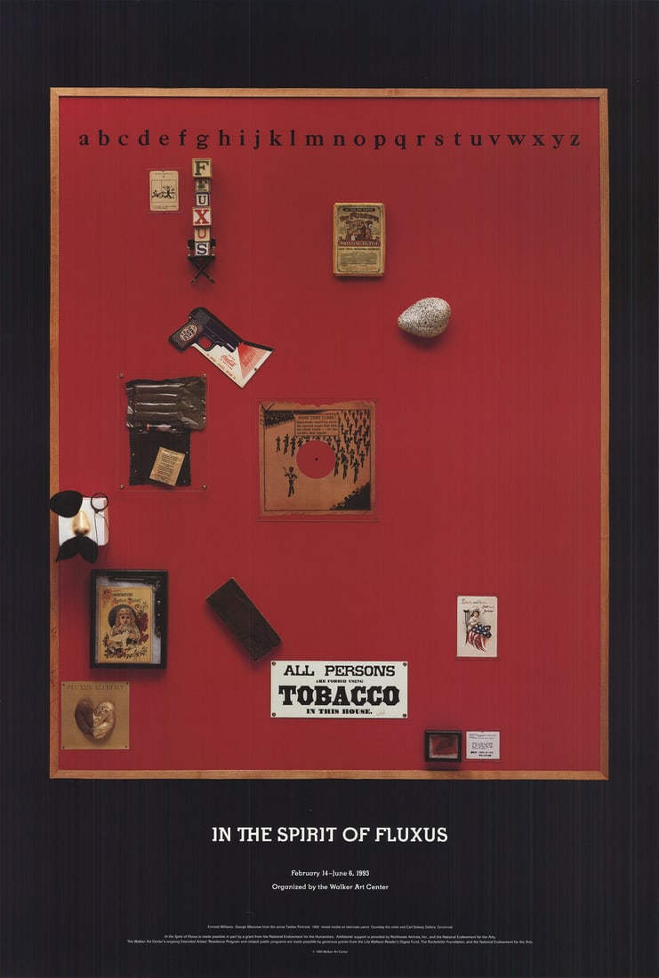 Offse EMMETT WILLIAMS George Maciunas from the Series Twelve Portraits 36" x 24": Offse EMMETT WILLIAMS George Maciunas from the Series Twelve Portraits 36" x 24" Emmett Williams' striking offset lithograph, George Maciunas from the Series Twelve Portraits, is a rare and