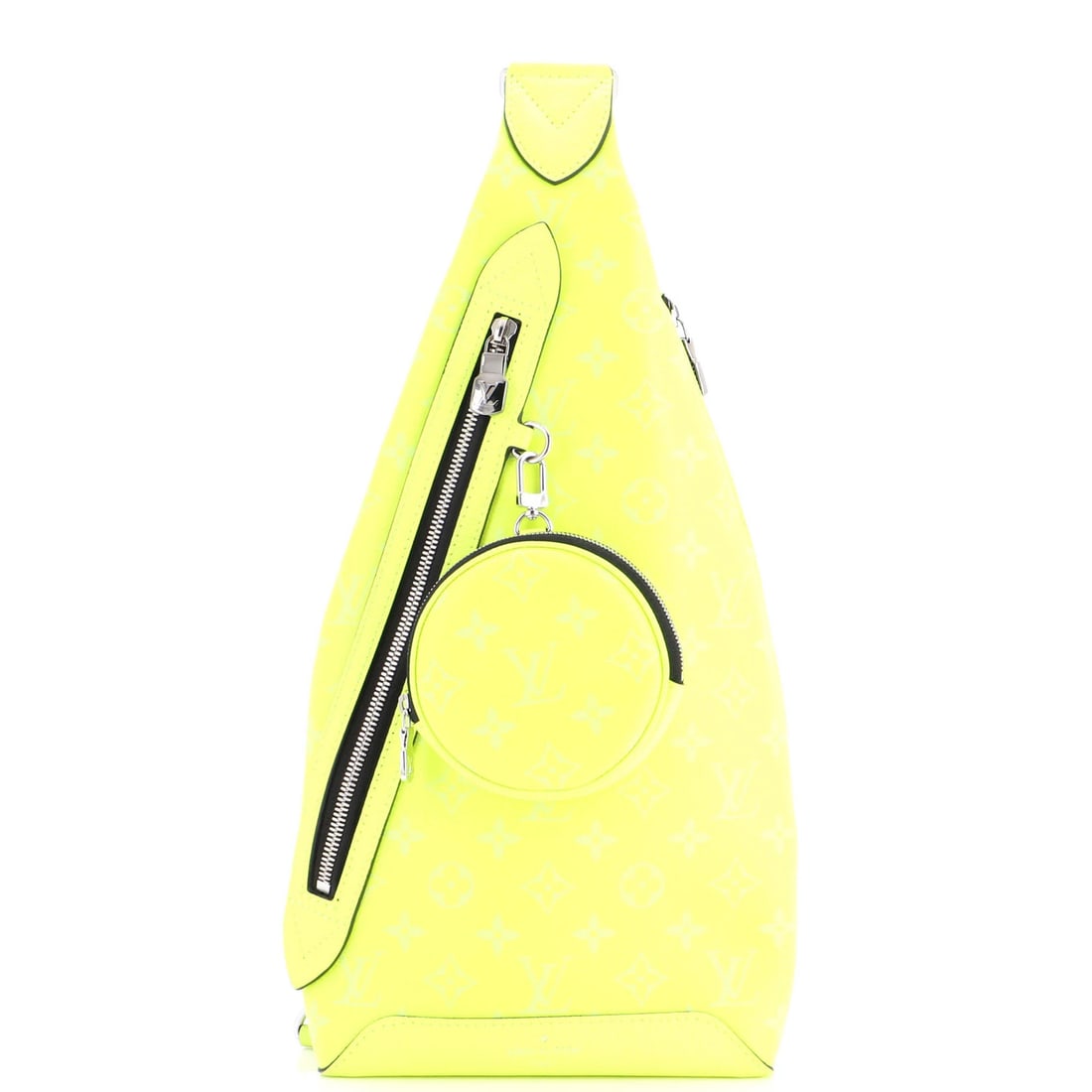 Taigarama Louis Vuitton Duo Sling Bag Monogram: Taigarama Louis Vuitton Duo Sling Bag Monogram A vibrant and stylish Louis Vuitton Duo Sling Bag Monogram in sunny yellow leather, boasting the iconic monogram pattern and sleek cross-body design,