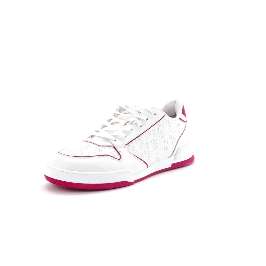 Christian Dior Women's B27 Low Top Leather Sneakers: Christian Dior Women's B27 Low Top Leather Sneakers Elevate your shoe game with the iconic Christian Dior Women's B27 Low-Top Leather Sneakers, boasting sleek white leather and pink accents for a chic