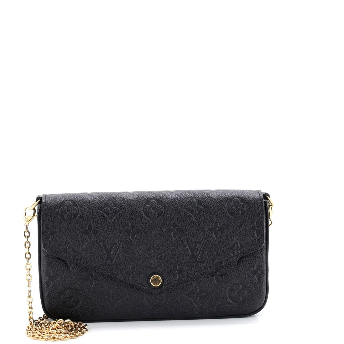 Leather Louis Vuitton Felicie Pochette Monogram Empreinte: Leather Louis Vuitton Felicie Pochette Monogram Empreinte This exquisite Louis Vuitton Felicie Pochette Monogram Empreinte is a true luxury accessory, boasting the iconic monogram pattern and premium