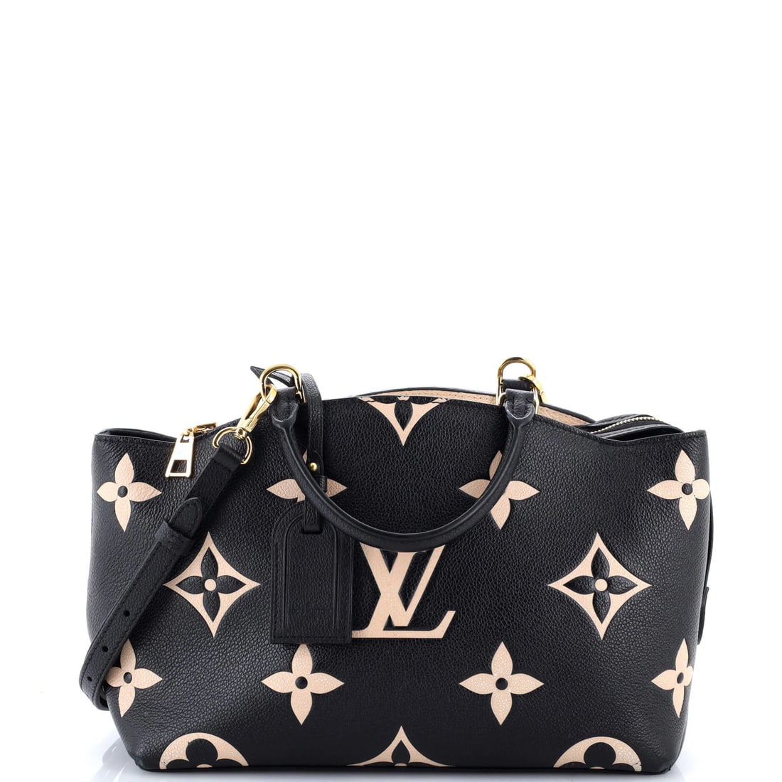 Louis Vuitton Petit Palais Bicolor Monogram Empreinte Giant Handbag: Louis Vuitton Petit Palais Bicolor Monogram Empreinte Giant Handbag For sale is the iconic Louis Vuitton Petit Palais Bicolor Monogram Empreinte Giant Handbag, boasting its signature bold monogram pat
