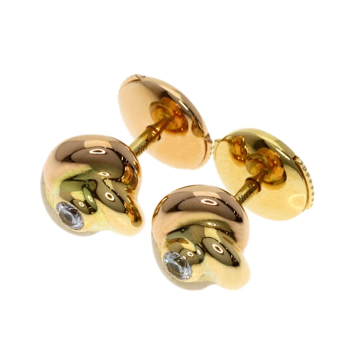 CARTIER Trinity Diamond earring K18 Yellow Gold 18K Pink: CARTIER Trinity Diamond earring K18 Yellow Gold 18K Pink Elevate your elegance with the iconic CARTIER Trinity Diamond earring, set in 18K K18 Yellow Gold and adorned with a stunning diamond. This