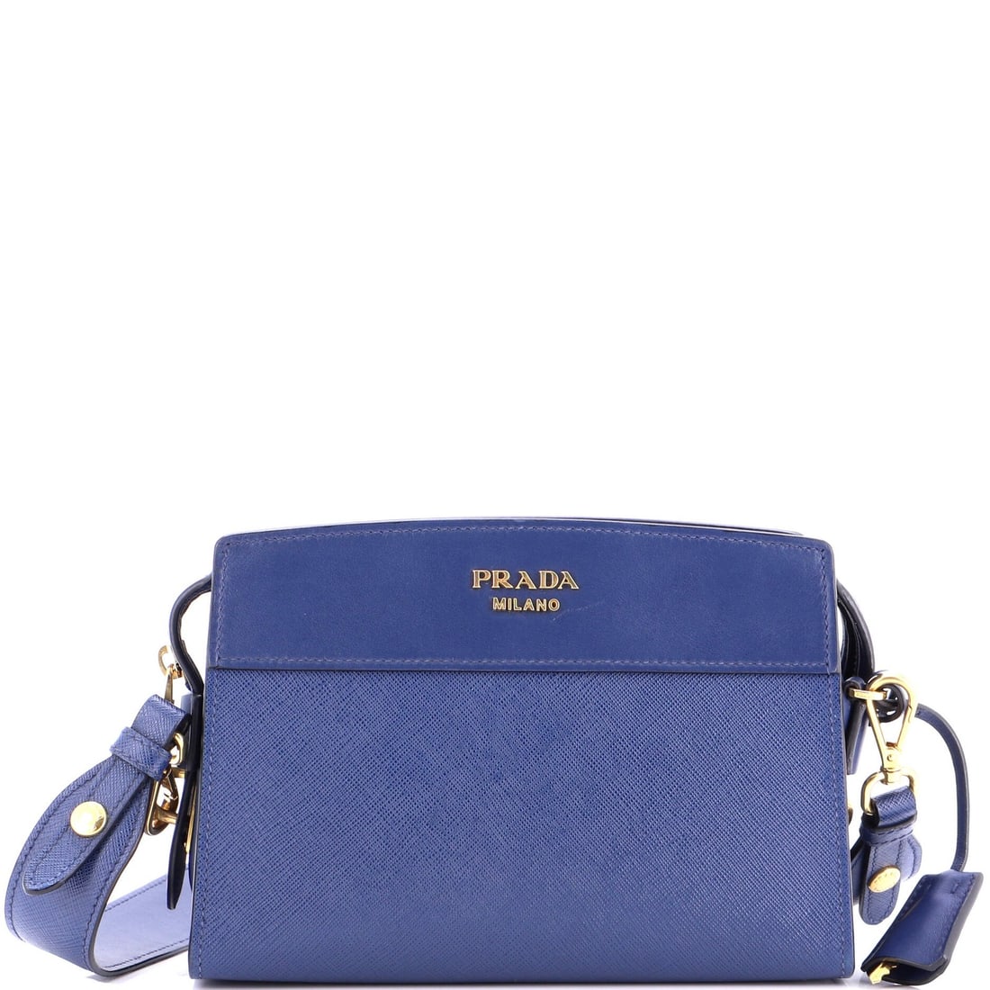 Small Prada Esplanade Crossbody Bag Saffiano with City Calf: Small Prada Esplanade Crossbody Bag Saffiano with City Calf A stylish and versatile Prada Esplanade Crossbody Bag, crafted from premium Saffiano leather in a beautiful blue hue, is up for grabs. With