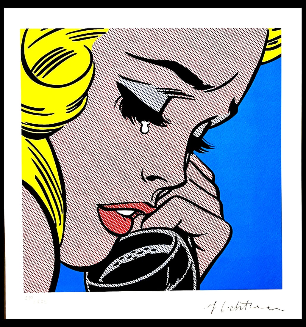 Numbered Roy Lichtenstein Lithograph: Numbered Roy Lichtenstein Lithograph Experience the iconic style of Roy Lichtenstein with this 1996 lithograph, "Girl on the phone", printed by Birkhuser Kunstverlag in Basel. This limited edition pie