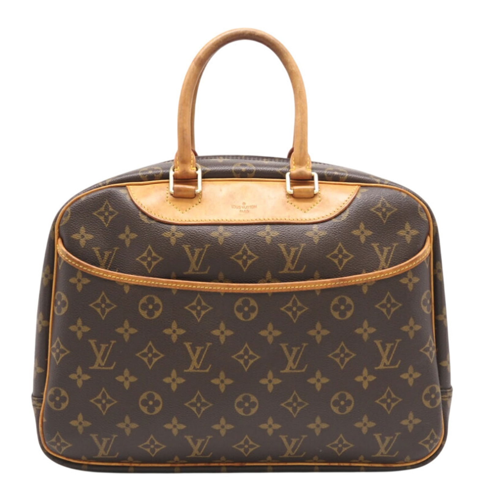 Louis Vuitton Monogram Handbag: Louis Vuitton Monogram Handbag A timeless classic, this Louis Vuitton Monogram handbag boasts the iconic brand's signature brown monogram pattern, exuding elegance and sophistication. With its sturdy
