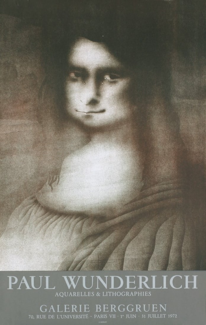 Surreali PAUL WUNDERLICH Galerie Berggruen Tears 30.75" x 19.5" Lithograph 1972: Surreali PAUL WUNDERLICH Galerie Berggruen Tears 30.75" x 19.5" Lithograph 1972 Experience the emotive power of Paul Wunderlich's 1972 lithograph, Galerie Berggruen, Tears, which captures the essence