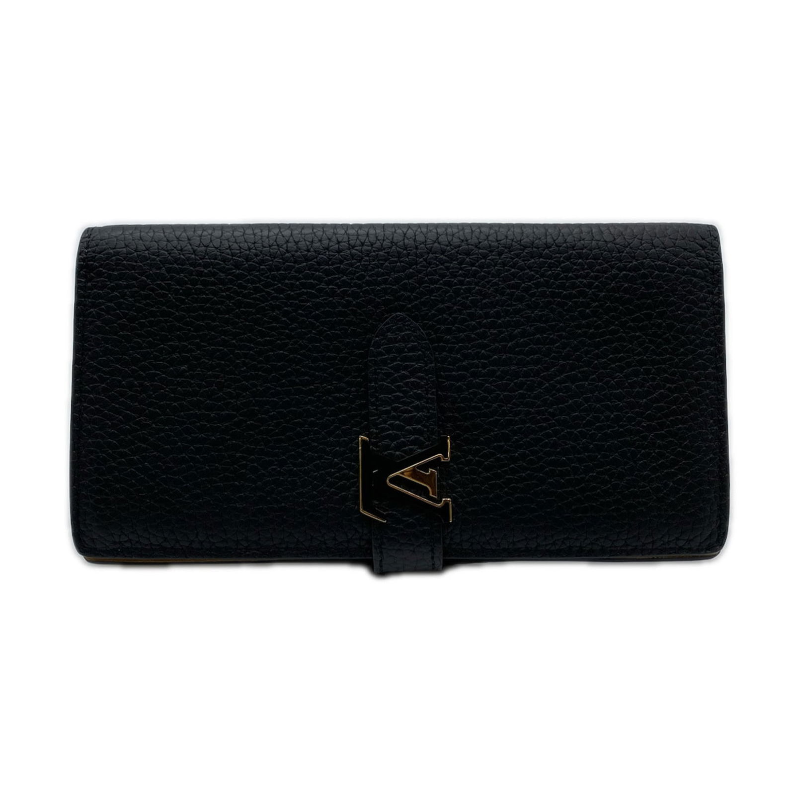 Louis Vuitton Bi-Fold Leather Wallet: Louis Vuitton Bi-Fold Leather Wallet A sleek and sophisticated Louis Vuitton bi-fold leather wallet, crafted from high-quality calf leather in classic black, is up for grabs. With its timeless design