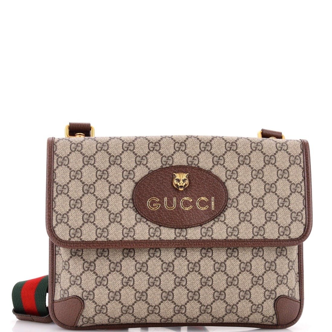 Medium Gucci Neo Vintage Flap Messenger GG Coated Canvas: Medium Gucci Neo Vintage Flap Messenger GG Coated Canvas Experience the timeless elegance of Gucci's Neo Vintage Flap Messenger Bag, crafted from durable canvas-coated canvas and adorned with
