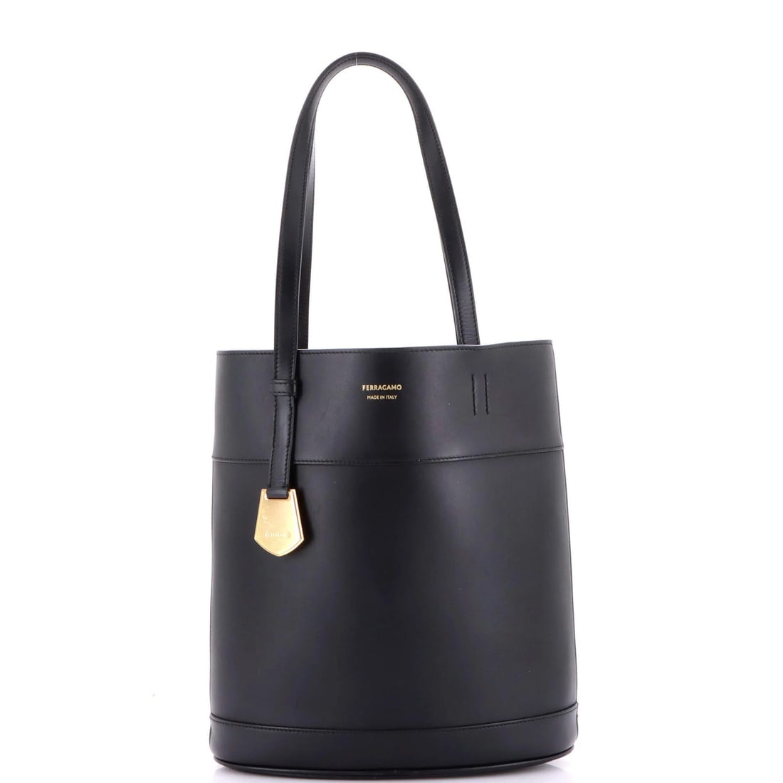 Salvatore Ferragamo Small Leather Tote: Salvatore Ferragamo Small Leather Tote A sleek and sophisticated Salvatore Ferragamo small leather tote, perfect for everyday essentials, boasts a timeless black exterior with gold hardware and a