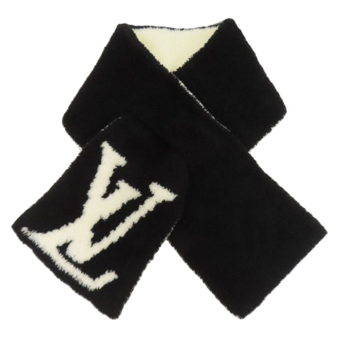 Louis Vuitton Wool Scarf with LV Logo CA36929: Louis Vuitton Wool Scarf with LV Logo CA36929 Experience the timeless elegance of Louis Vuitton with this luxurious wool scarf, boasting the iconic LV logo in striking black and white hues. Crafted fr