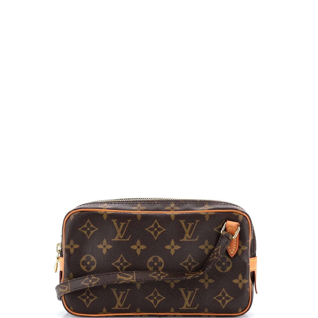 Louis Vuitton Pochette Marly Monogram Canvas Bandouliere Bag: Louis Vuitton Pochette Marly Monogram Canvas Bandouliere Bag A stylish and versatile Louis Vuitton Pochette Marly Bandouliere Bag, boasting the iconic monogram canvas exterior in rich brown tones. Wit