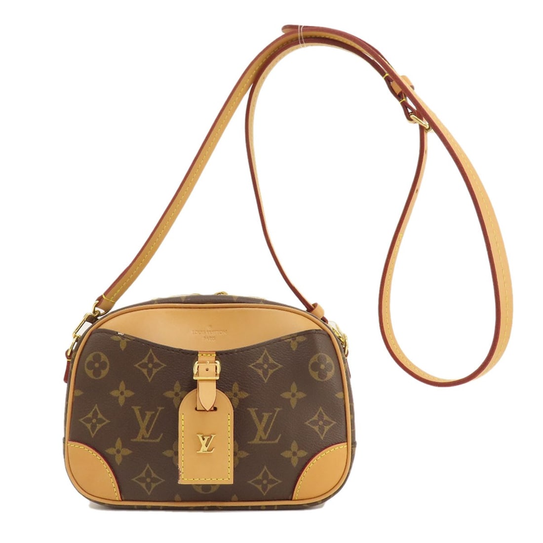 Louis Vuitton Mini Deauville Monogram Canvas Shoulder Bag: Louis Vuitton Mini Deauville Monogram Canvas Shoulder Bag Elevate your style with the iconic Louis Vuitton Mini Deauville Monogram Canvas Shoulder Bag, expertly crafted in France from high-quality