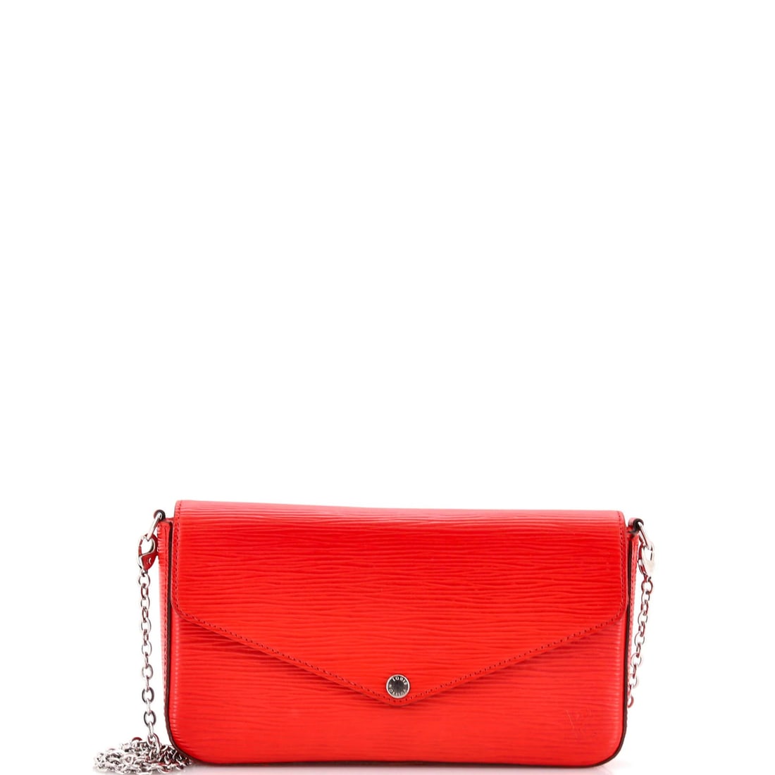 Leather Louis Vuitton Felicie Pochette Epi: Leather Louis Vuitton Felicie Pochette Epi A stunning Louis Vuitton Felicie Pochette Epi in bold red leather, this iconic cross-body bag boasts sleek lines and premium materials. With its signature Ep
