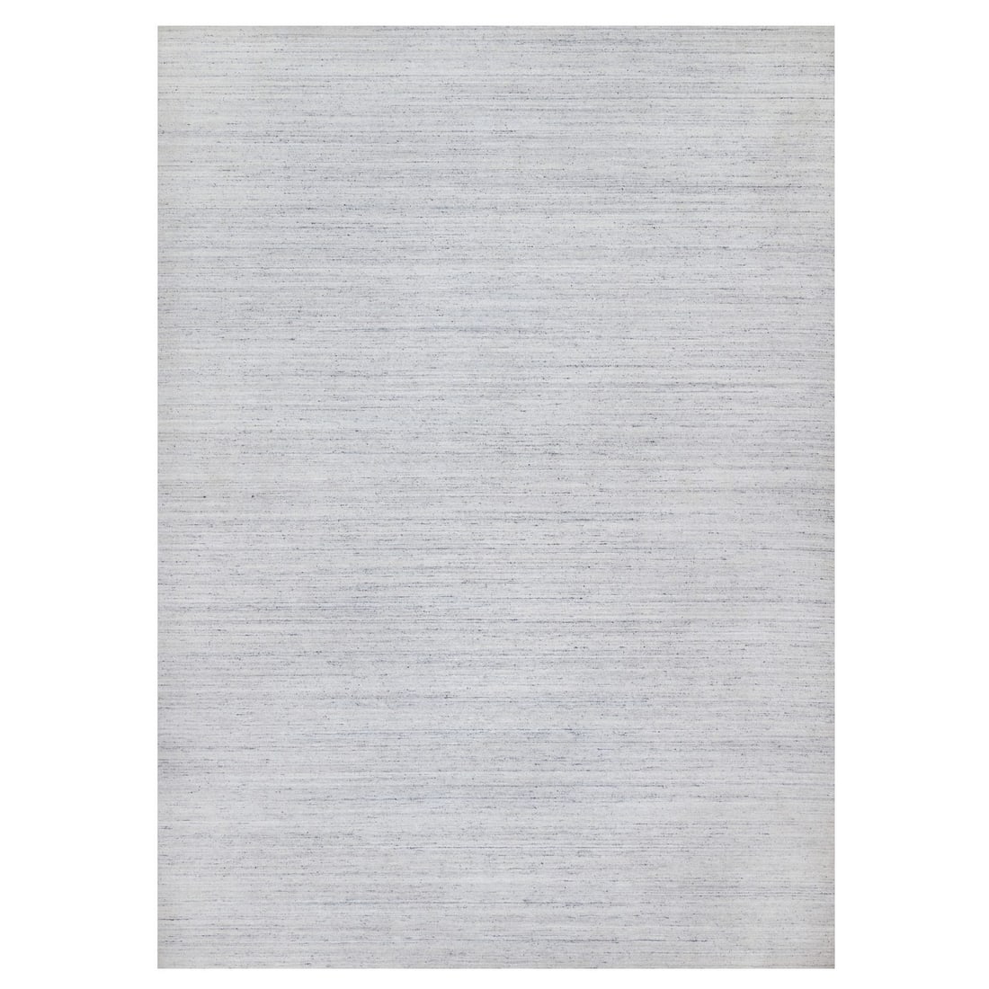 Rug 12'2"x17'10" Gray Modern Striae Design Wool Hand Loomed Oversized: Rug 12'2"x17'10" Gray Modern Striae Design Wool Hand Loomed Oversized Experience the timeless elegance of India's rich cultural heritage with this stunning 12'2"x17'10" gray wool hand loomed rug, boas