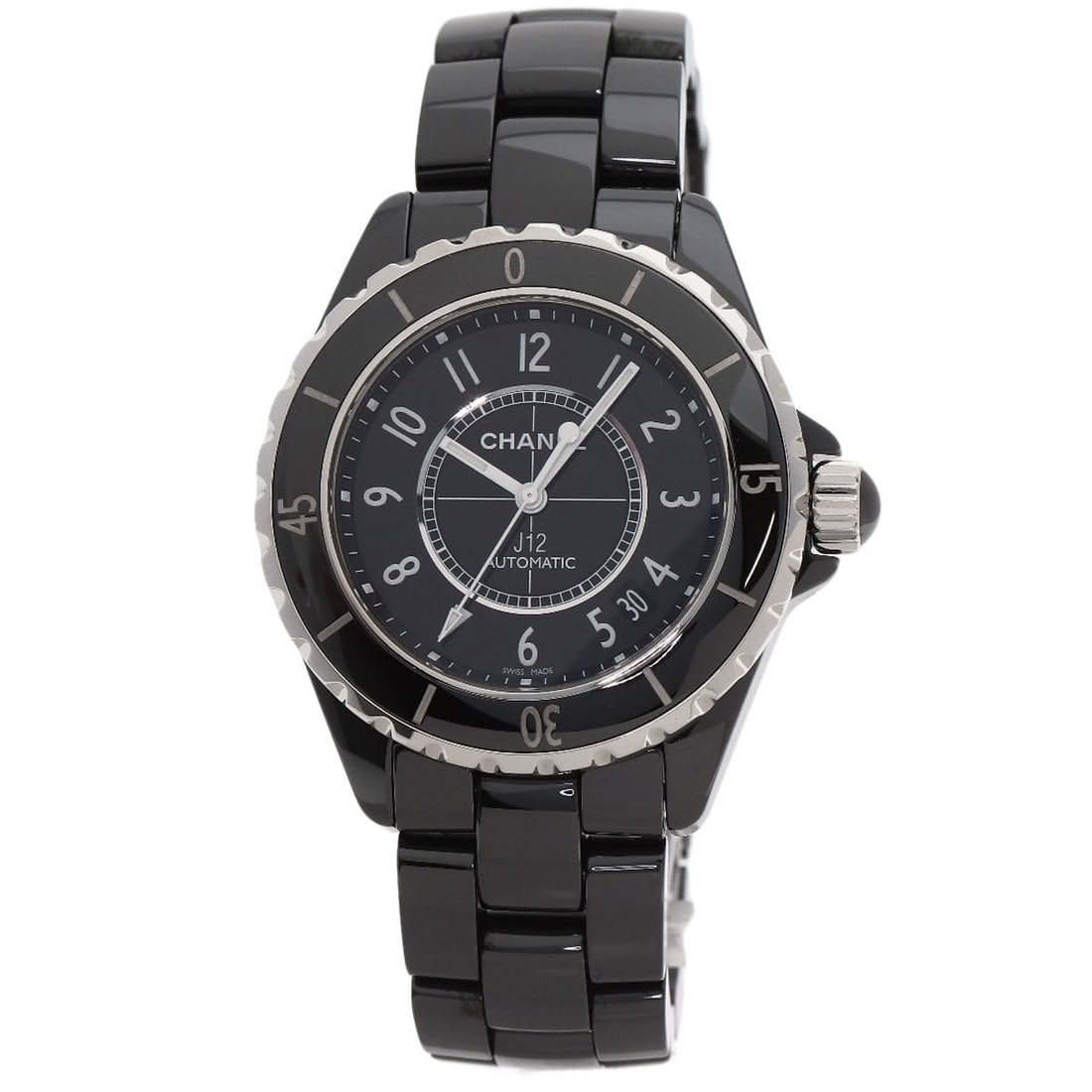 CHANEL J12 1.5" Black Ceramic Watches H0685 Ceramic/: CHANEL J12 1.5" Black Ceramic Watches H0685 Ceramic/ Experience the sleek sophistication of CHANEL's iconic J12 watch, boasting a striking black ceramic exterior that exudes luxury and elegance. With