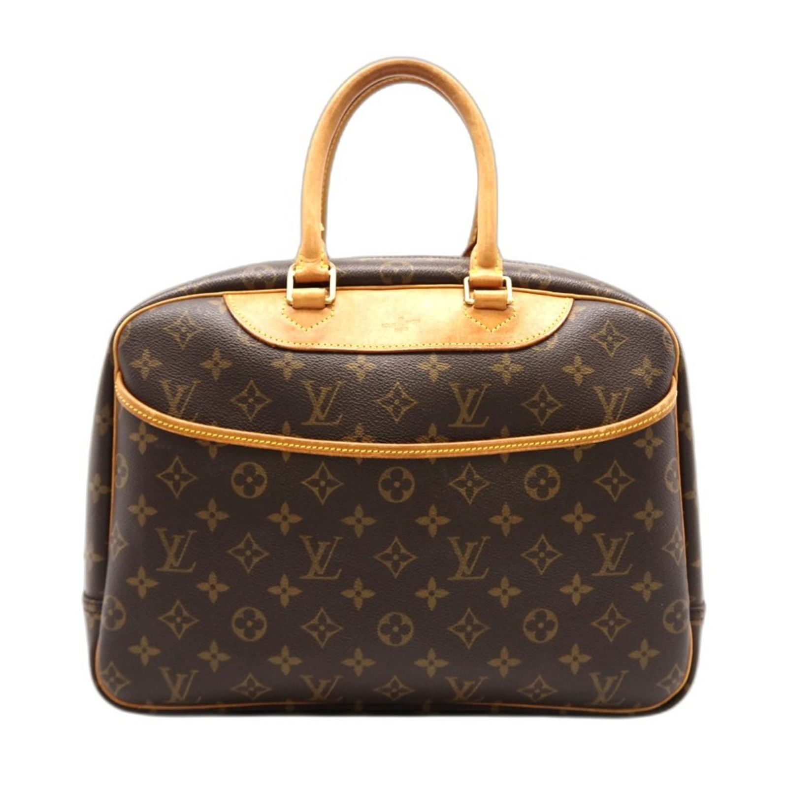 Louis Vuitton Coated Canvas and Leather Handbag: Louis Vuitton Coated Canvas and Leather Handbag A timeless piece of luxury, this Louis Vuitton handbag boasts a striking combination of coated canvas and supple leather, perfectly balanced to create