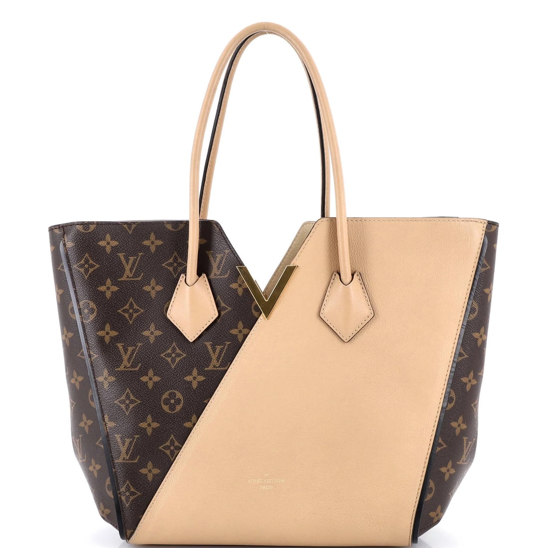 Louis Vuitton Monogram Canvas and Leather Kimono Handbag MM: Louis Vuitton Monogram Canvas and Leather Kimono Handbag MM Experience the iconic style of Louis Vuitton with this exquisite Monogram Canvas and Leather Kimono Handbag MM, boasting a timeless neutral