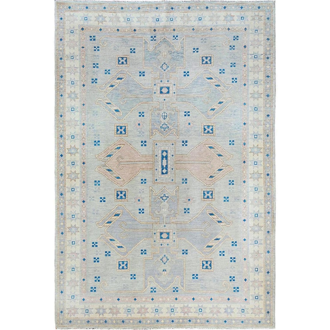 Knotted 5'10"x9'1" Gray Wool Rug Zero Pile Anatolian Village Design Hand: Knotted 5'10"x9'1" Gray Wool Rug Zero Pile Anatolian Village Design Hand Experience the rich cultural heritage of Afghanistan with this stunning, hand-knotted Anatolian-style wool rug. Measuring
