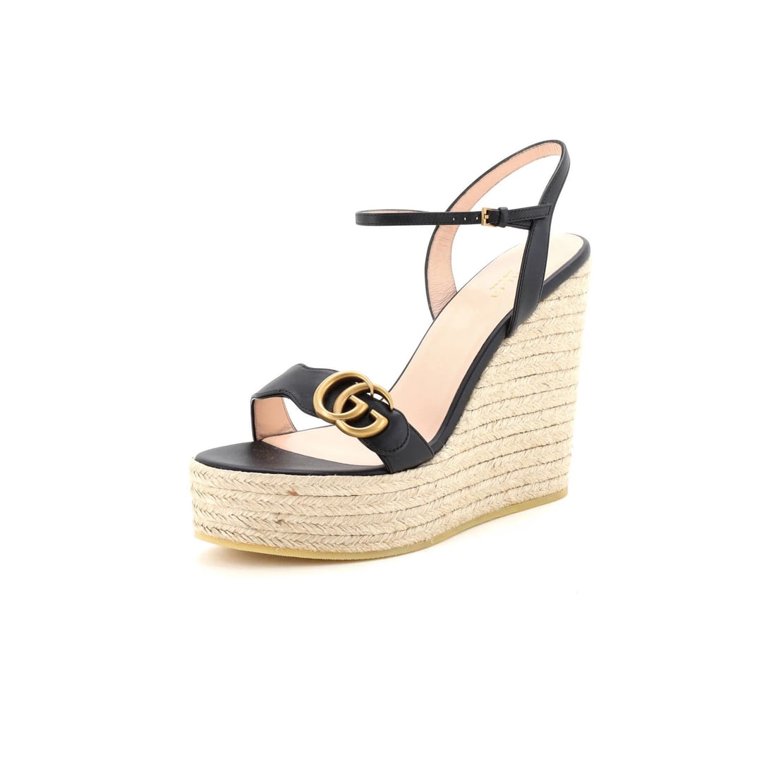 Gucci Women's GG Marmont Wedge Espadrille Sandals in Leather (1 of 5)