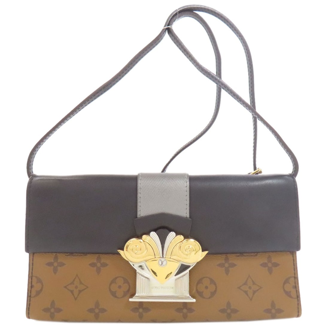 Louis Vuitton M44101 Pochette Column Shoulder Bag with Monogram Reverse: Louis Vuitton M44101 Pochette Column Shoulder Bag with Monogram Reverse Elevate your daily style with the iconic Louis Vuitton Pochette Column Shoulder Bag, boasting the signature Monogram reverse