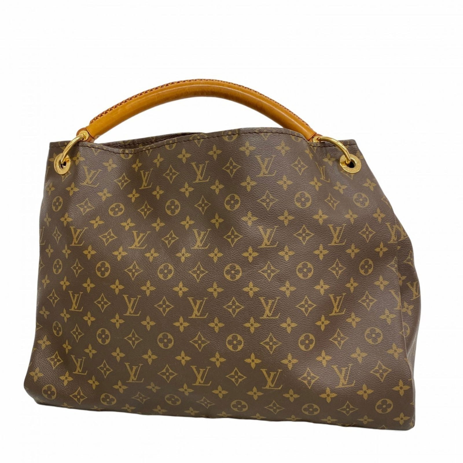Bag Louis Vuitton Shoulder: Bag Louis Vuitton Shoulder A pre-owned Louis Vuitton shoulder bag in rich brown leather, boasting the iconic monogram pattern and timeless design that exudes luxury. With its spacious interior and com