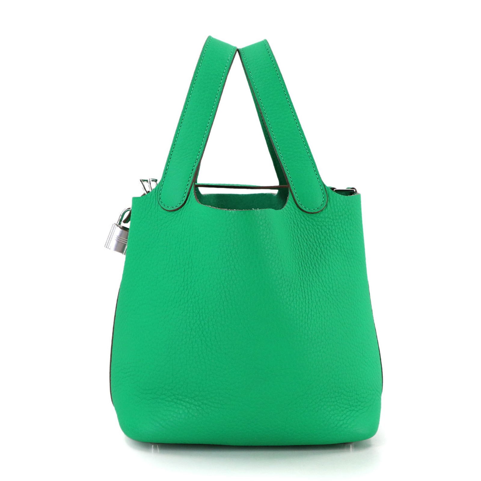 Hermes Taurillon Clemence Leather Handbag: Hermes Taurillon Clemence Leather Handbag The iconic Hermes Taurillon Clemence Leather Handbag is a timeless treasure, boasting the signature Taurillon Clemence leather in a stunning mint green hue