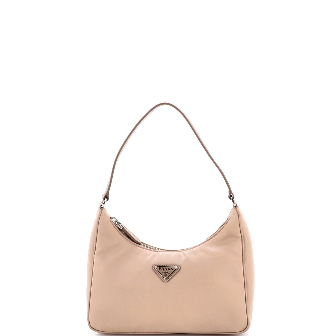 Mini Prada Re-Edition 2000 Hobo Tessuto: Mini Prada Re-Edition 2000 Hobo Tessuto For the fashion enthusiast, this mini Prada Re-Edition 2000 Hobo Tessuto is a coveted find. With its neutral exterior and signature nylon material, this