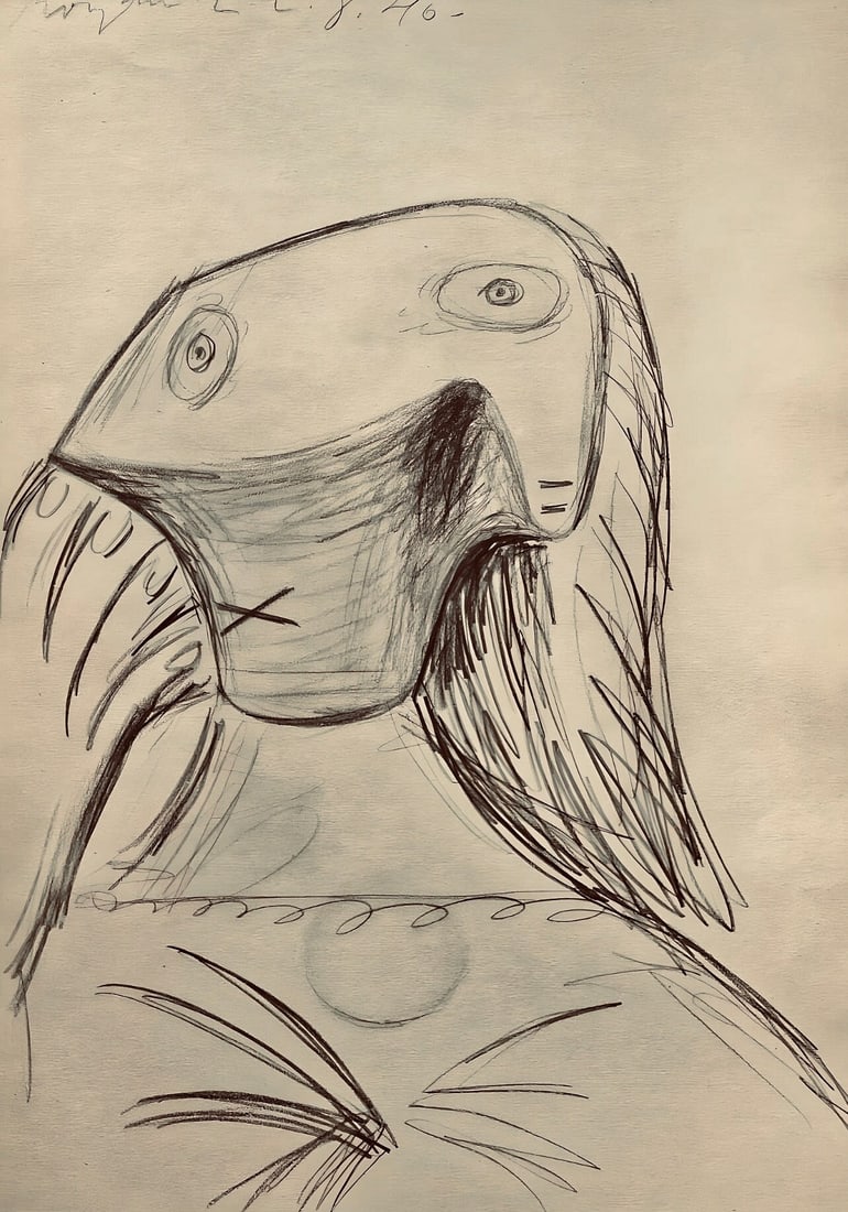 Pablo Picasso, Composition, Carnet de dessins Cahiers dArt, Lithograph: Pablo Picasso, Composition, Carnet de dessins Cahiers dArt, Lithograph A rare opportunity to own a piece of art history, this unsigned lithograph by Pablo Picasso is part of the highly sought-after