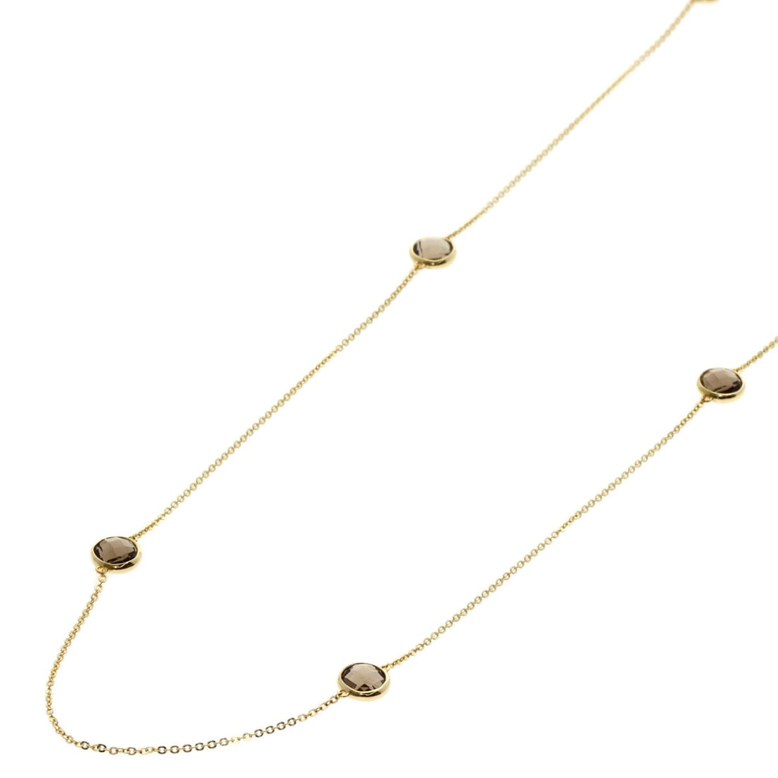 Gold Ponte Vecchio 10P Smoky Quartz Necklace K18 Yellow: Gold Ponte Vecchio 10P Smoky Quartz Necklace K18 Yellow Elevate your elegance with the stunning Gold Ponte Vecchio 10P Smoky Quartz Necklace, crafted from K18 Yellow Gold for a luxurious touch. The