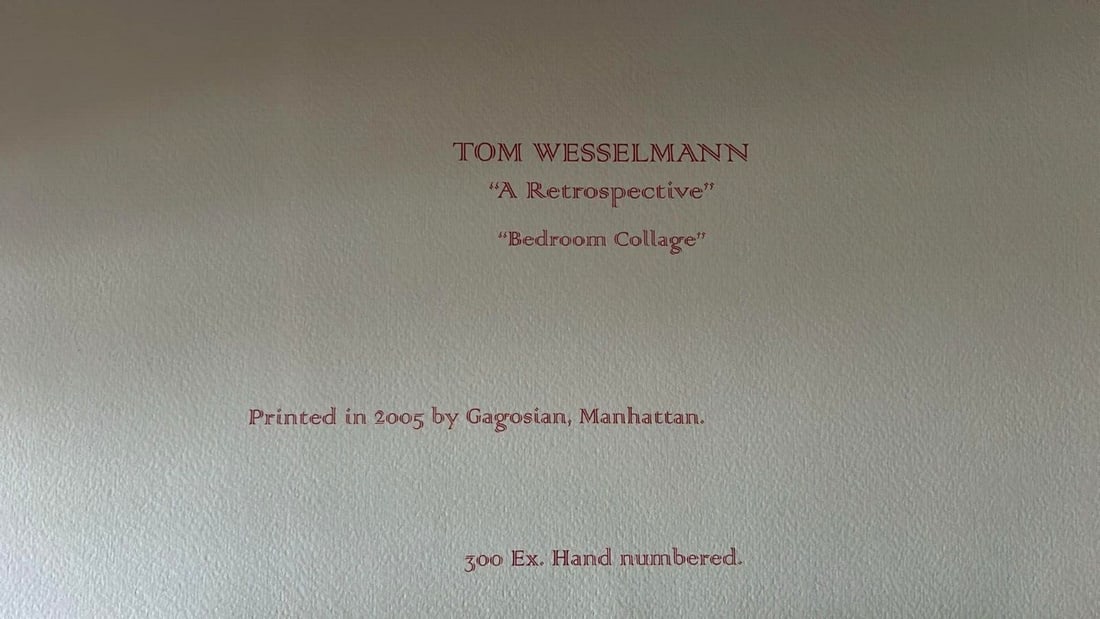 Numbered Tom Wesselmann Lithograph Handmade Op - 7