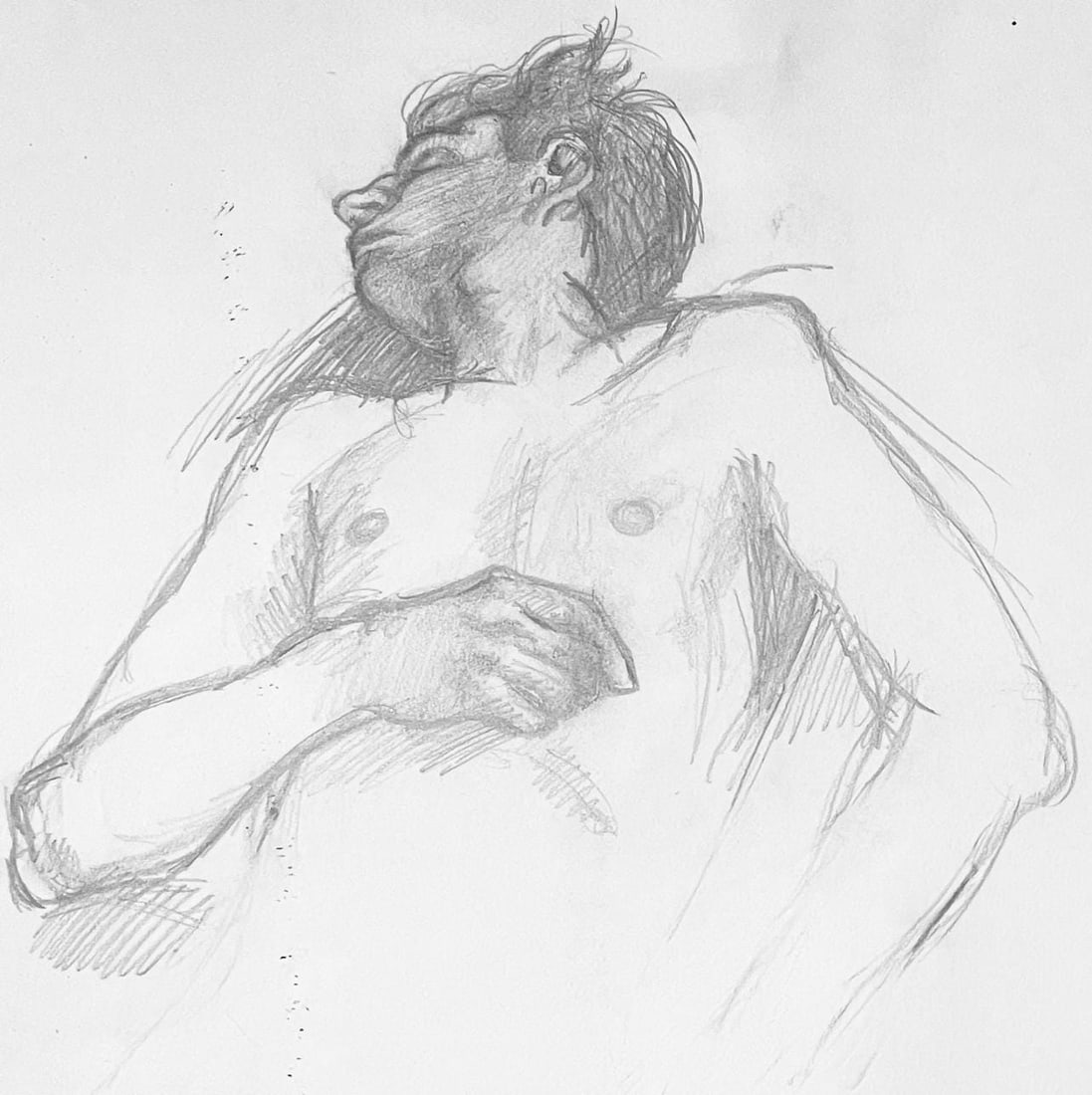 Ian Hornak, Renaissance Male Nude Figure Study (1963), Original Drawing: Ian Hornak, Renaissance Male Nude Figure Study (1963), Original Drawing A rare and intimate study of the Renaissance male nude, created by emerging artist Ian Hornak during his undergraduate studies