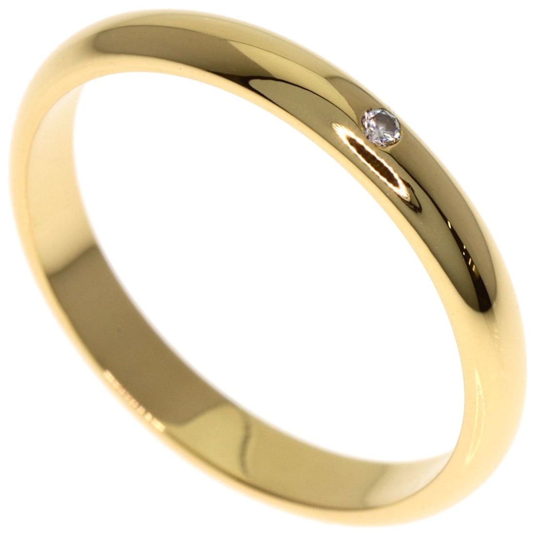 CARTIER 1P Diamond #49 Yellow Gold Wedding Ring in K18 (1 of 8)