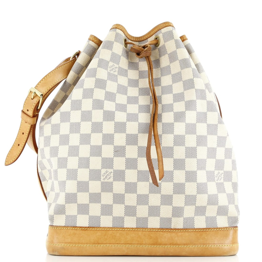 Louis Vuitton Damier Large Noe Handbag: Louis Vuitton Damier Large Noe Handbag A true luxury icon, the Louis Vuitton Damier Large Noe Handbag boasts a striking white canvas exterior adorned with iconic Damier motifs, perfectly complemented