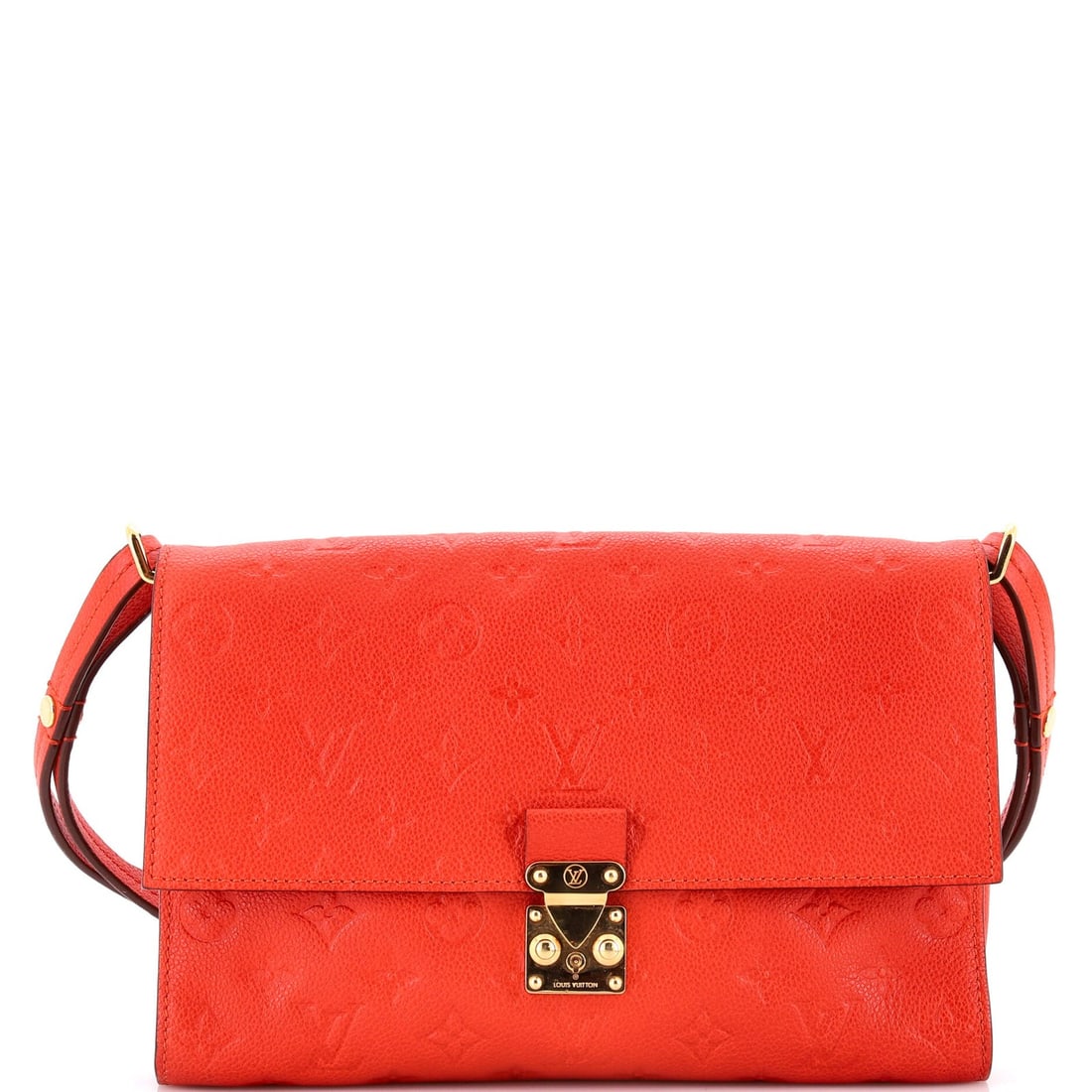 Louis Vuitton Fascinante Monogram Empreinte Leather Handbag: Louis Vuitton Fascinante Monogram Empreinte Leather Handbag Experience the iconic style of Louis Vuitton with this stunning Fascinante Monogram Empreinte Leather Handbag, boasting a bold red exterior