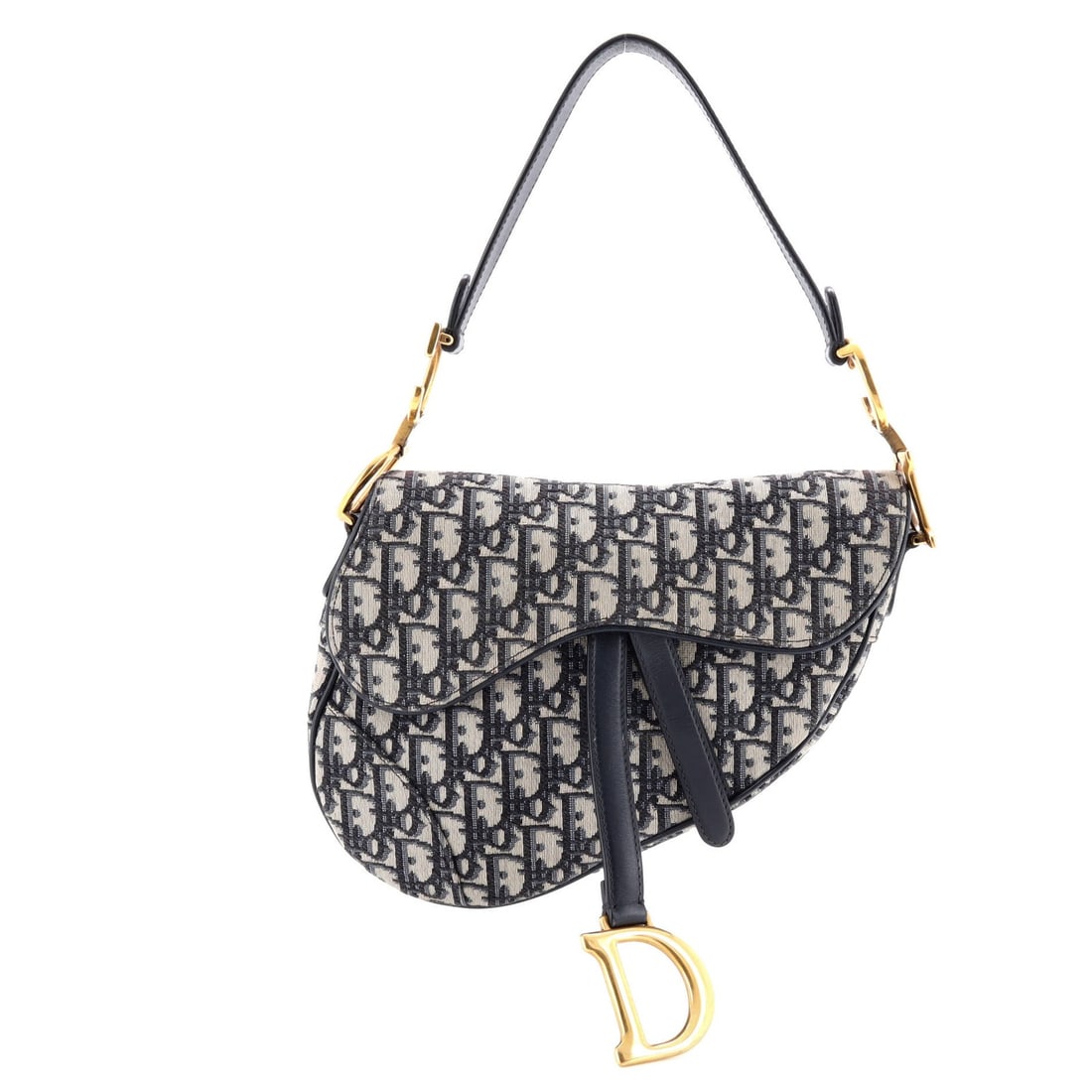 Christian Dior Saddle Handbag in Medium Oblique Canvas: Christian Dior Saddle Handbag in Medium Oblique Canvas A stunning Christian Dior Saddle Handbag in medium oblique canvas, boasting a timeless blue hue that exudes sophistication and elegance. With