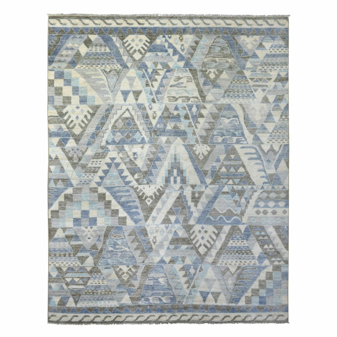 Rug 8'x10' Ivory Hand Knotted Anatolian Design Pure Wool Oriental: Rug 8'x10' Ivory Hand Knotted Anatolian Design Pure Wool Oriental Experience the timeless beauty of traditional Anatolian design in this stunning 8'x10' ivory hand-knotted wool rug, crafted with