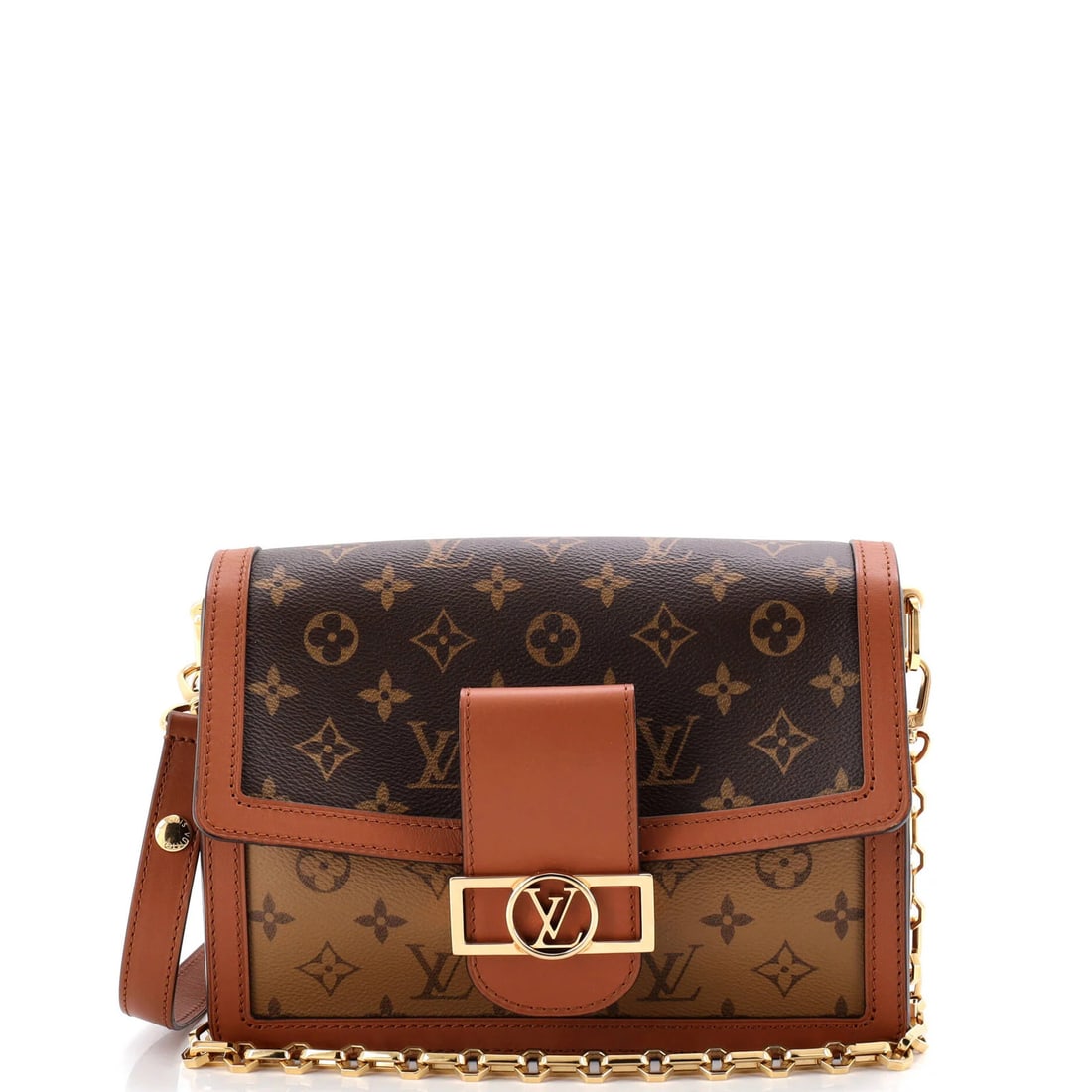 Louis Vuitton Dauphine Shoulder Bag in Reverse Monogram Canvas MM (1 of 6)