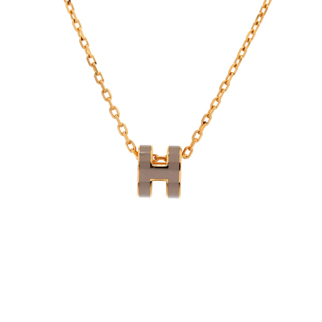 Hermes Mini Pop H Pendant Chain Necklace in Metal & Enamel (1 of 3)