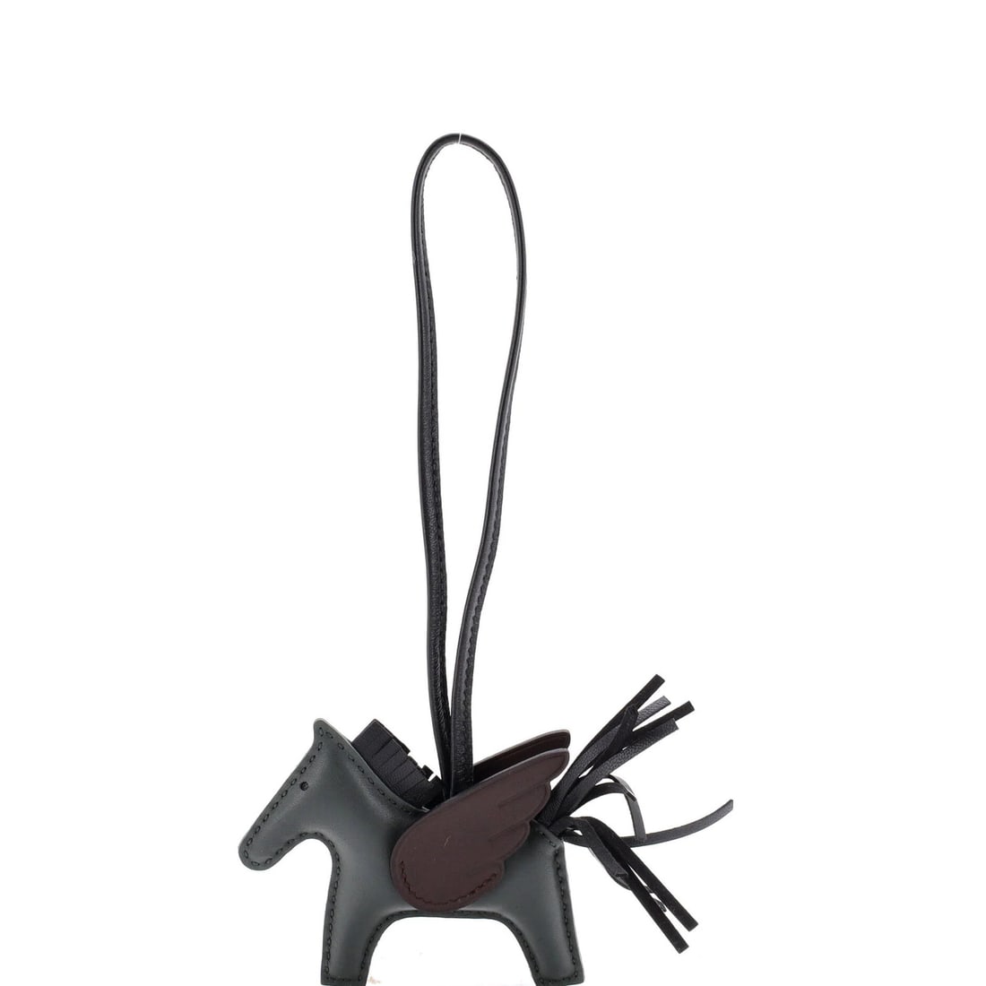 Hermes Pegase Rodeo Bag Leather Charm: Hermes Pegase Rodeo Bag Leather Charm Add a touch of elegance to your Herm?s Pegase Rodeo Bag with this stunning leather charm, expertly crafted from high-quality green leather that perfectly