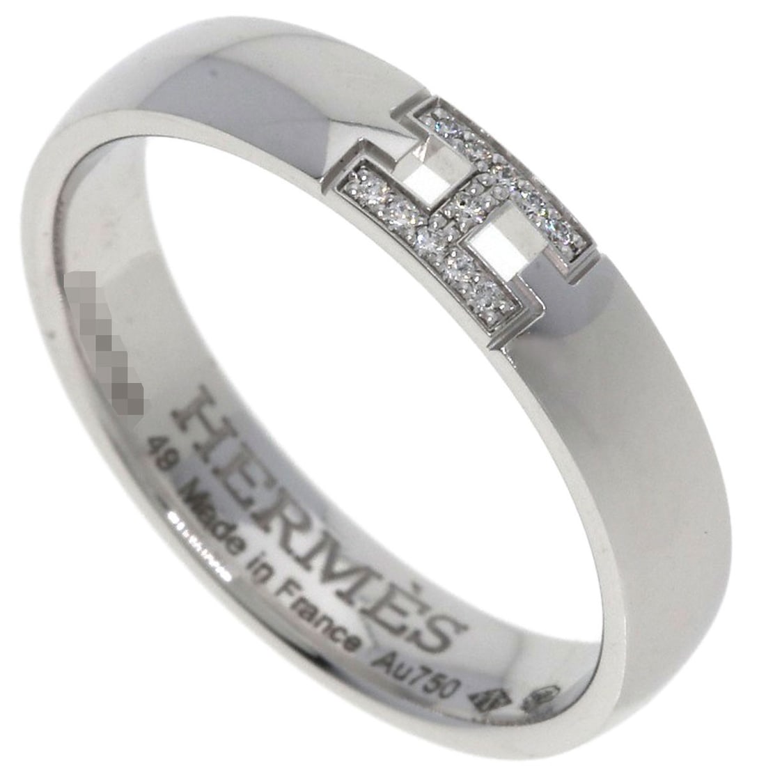 Gold HERMES Ever Hercules Diamond #49 Ring K18 White: Gold HERMES Ever Hercules Diamond #49 Ring K18 White Experience the epitome of luxury with the HERMES Ever Hercules Diamond #49 Ring, crafted from 18k K18 white gold and adorned with a stunning