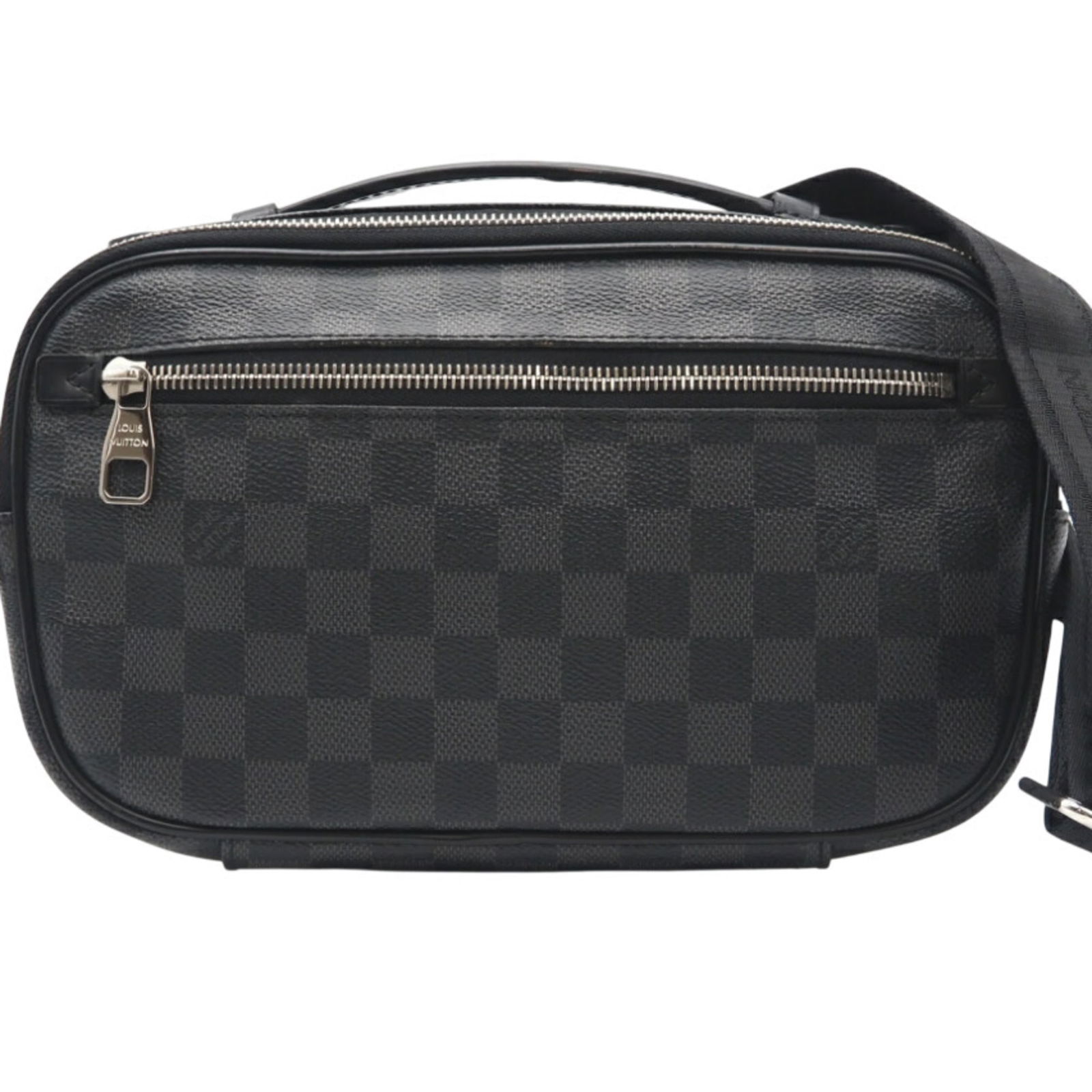 Louis Vuitton Coated Canvas Sling Bag: Louis Vuitton Coated Canvas Sling Bag A stylish and practical Louis Vuitton sling bag, crafted from durable coated canvas, is up for grabs. With its sleek gray color and timeless design, this
