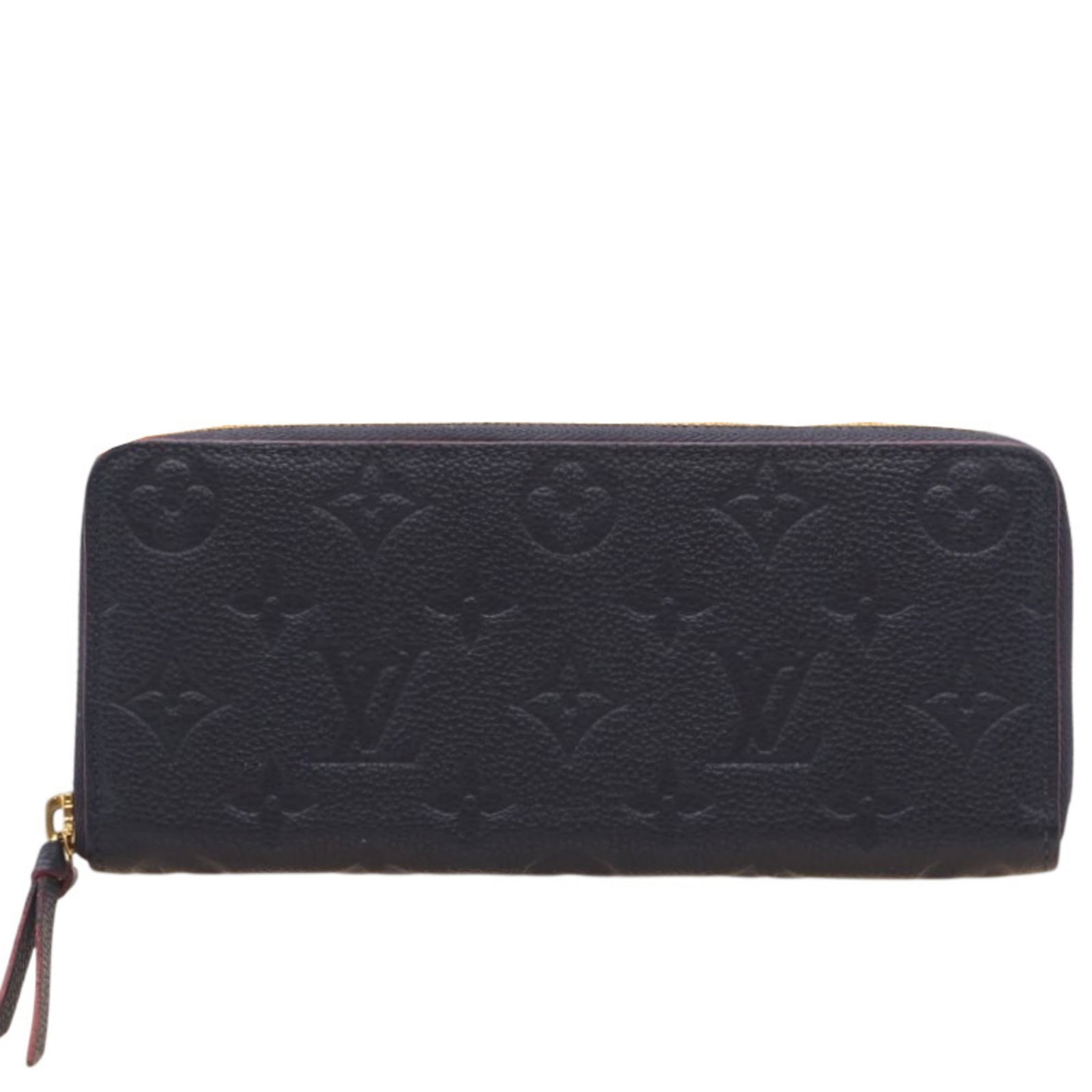 Louis Vuitton Bi-Fold Leather Wallet: Louis Vuitton Bi-Fold Leather Wallet A classic Louis Vuitton bi-fold wallet, crafted from premium calf leather in timeless navy and bold red hues. With its sleek design and spacious interior, this