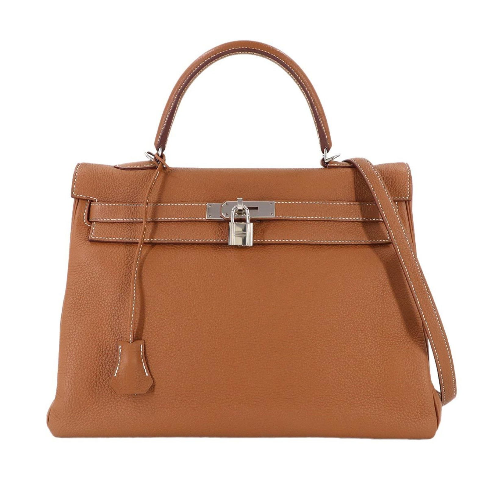 Leather Hermes Handbag Togo: Leather Hermes Handbag Togo A stunning Togo leather handbag from the iconic French fashion house Hermes, this classic design boasts rich brown tones and premium quality craftsmanship. With its