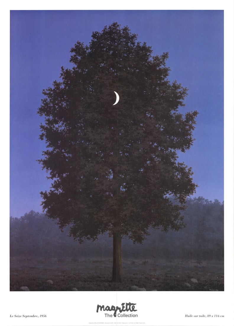 Surrealism RENE MAGRITTE Le Seize Septembre 51" x 36.5" Offset Lithograph 1998: Surrealism RENE MAGRITTE Le Seize Septembre 51" x 36.5" Offset Lithograph 1998 Experience the unique blend of reality and fantasy in Rene Magritte's 1998 offset lithograph, Le Seize Septembre.