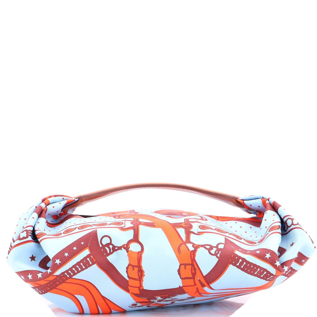 Leather Hermes Balusoie Bag Printed Silk and: Leather Hermes Balusoie Bag Printed Silk and A stunning Hermes Balusoie bag, boasting the iconic brand's signature leather and silk combination, is up for grabs. This beautiful blue, brown-printed